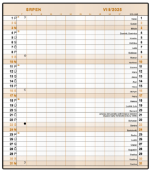 Měsíční diář - Božka - kraft - máky- PVC - průhledný obal  BMB2